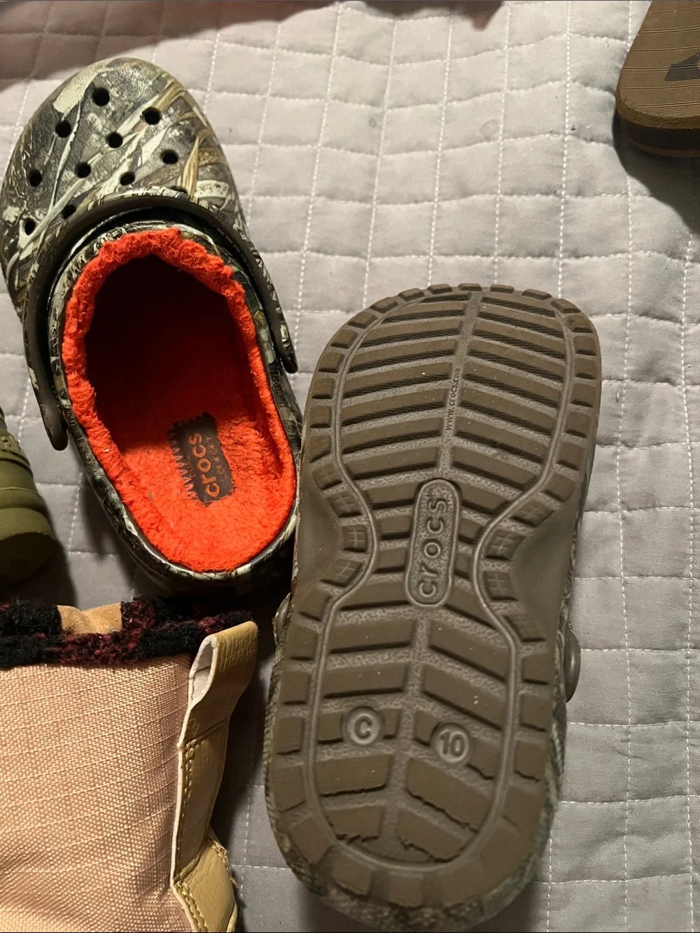 Native boots & camo crocs